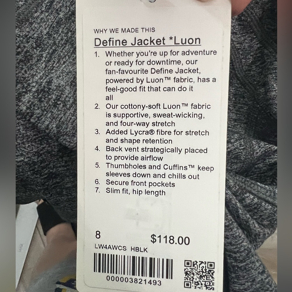 Lululemon define jacket